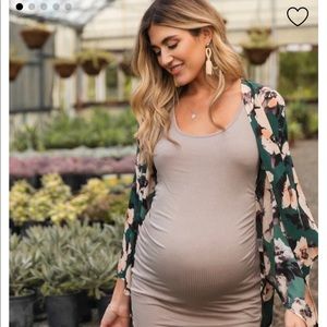 Pinkblush Mocha sleeveless dress + kimono